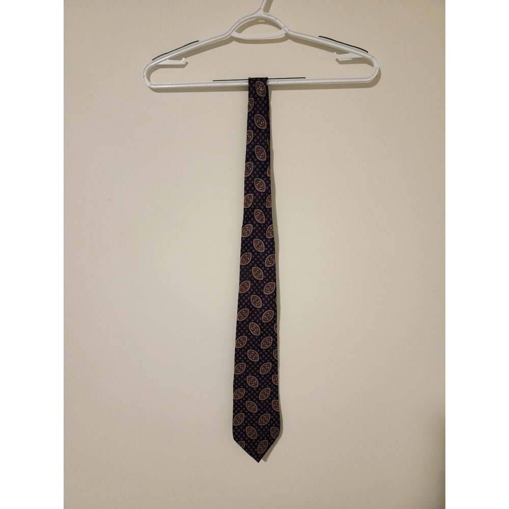 Monsieur Givenchy Mens Classic Silk Neck Tie Navy Blue Red Multicolor 3.75"x58" - Picture 4 of 6